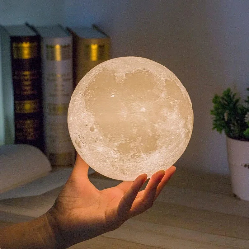 D5 Starry Moon Lamp 8Cm - LED Night Light with Stand, Perfect for Bedroom Decor and Gifts