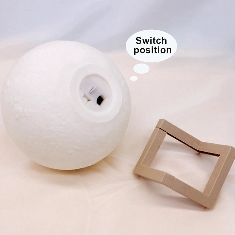 D5 Starry Moon Lamp 8Cm - LED Night Light with Stand, Perfect for Bedroom Decor and Gifts