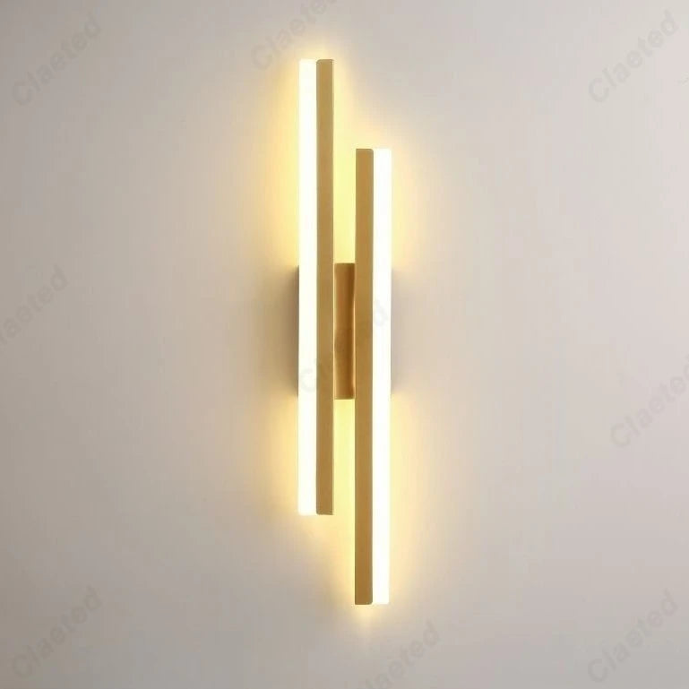 Modern LED Wall Lamp – Minimalist Art Design for Bedroom, Living Room, and Bathroom, Gold/Black