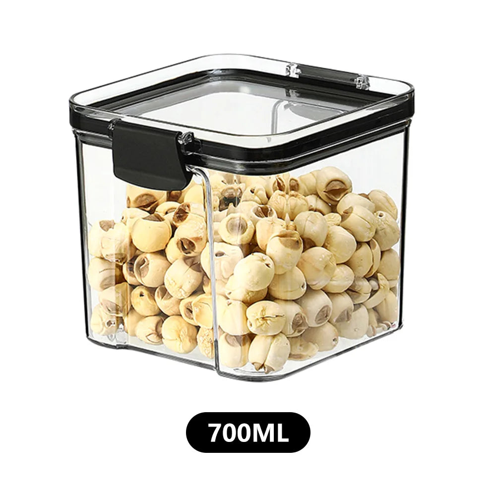 Multipurpose Food Storage Containers Set - Clear Jars with Lids for Cereal, Candy, and Dry Goods