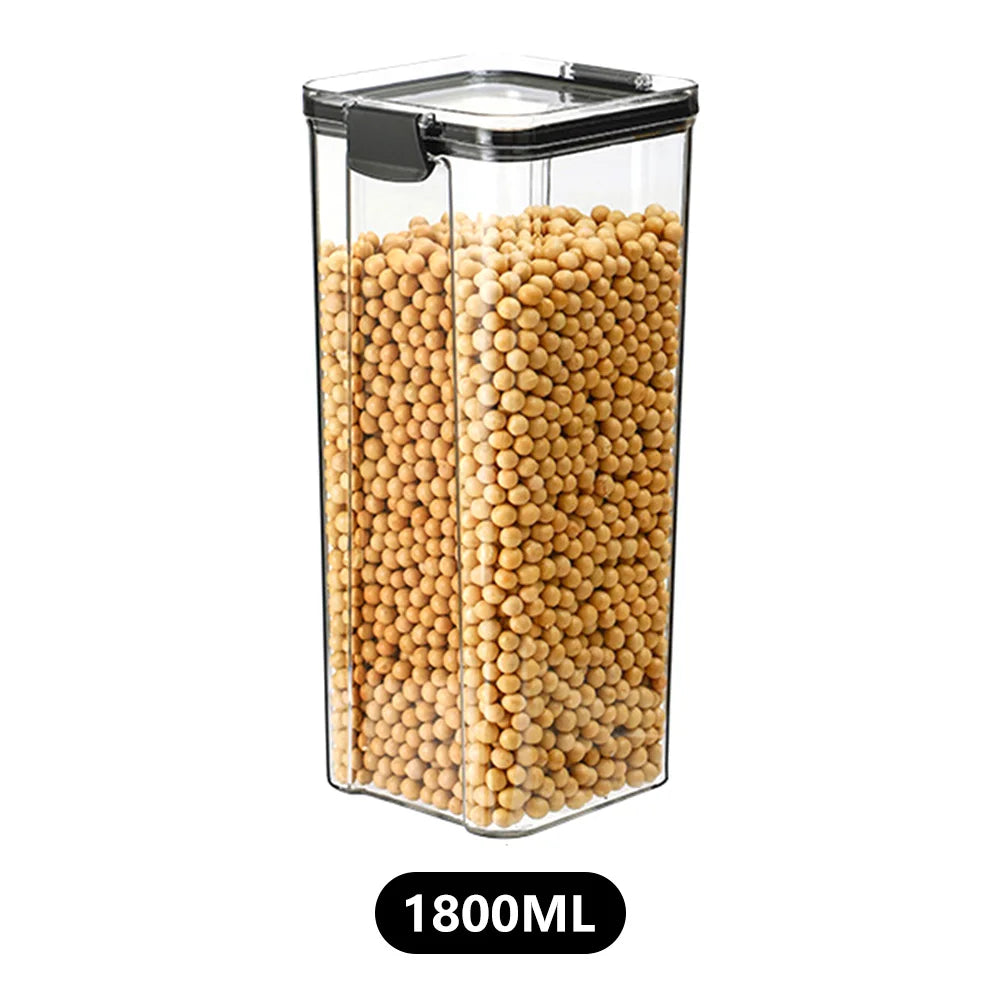 Multipurpose Food Storage Containers Set - Clear Jars with Lids for Cereal, Candy, and Dry Goods