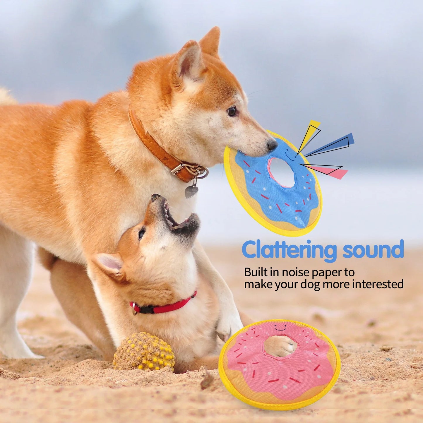 Dog donuts, noisy paper toys