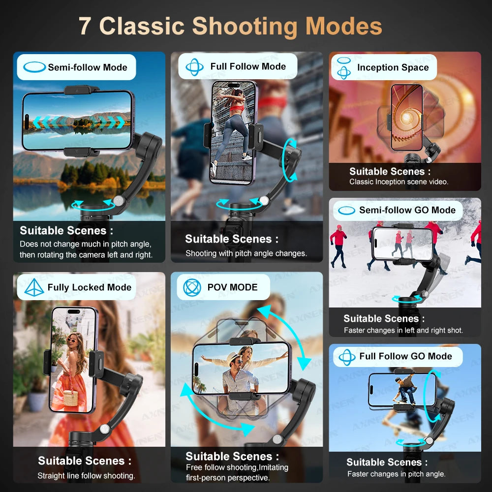 Handheld 3Axis Foldable Anti-shaking Shooting Stand