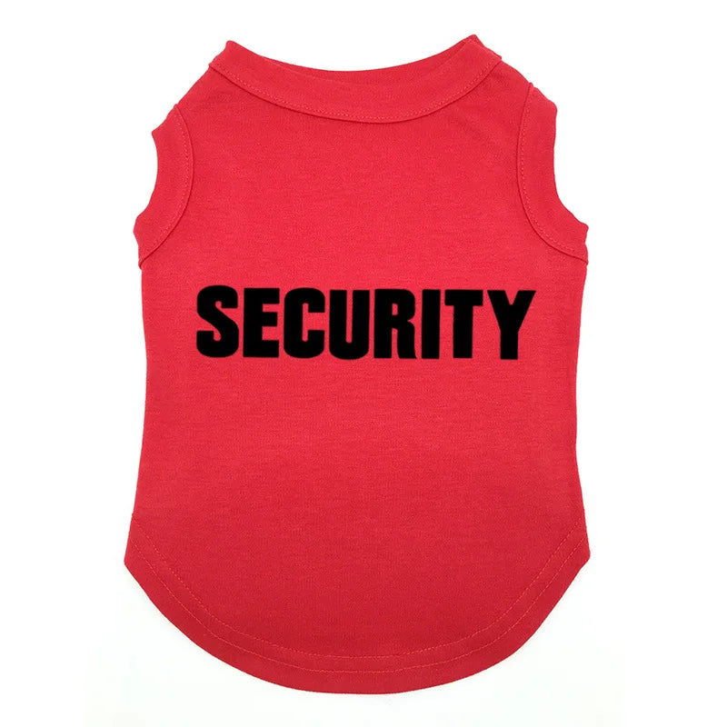 Dog Security Shirt Pet Puppy Guard Costume Cotton T-Shirt Summer Dog Clothes for Large Medium and Small Dogs German Shepherd