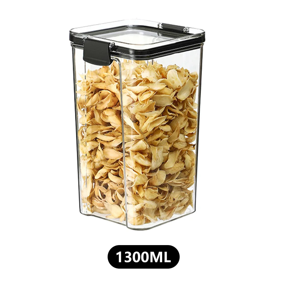 Multipurpose Food Storage Containers Set - Clear Jars with Lids for Cereal, Candy, and Dry Goods