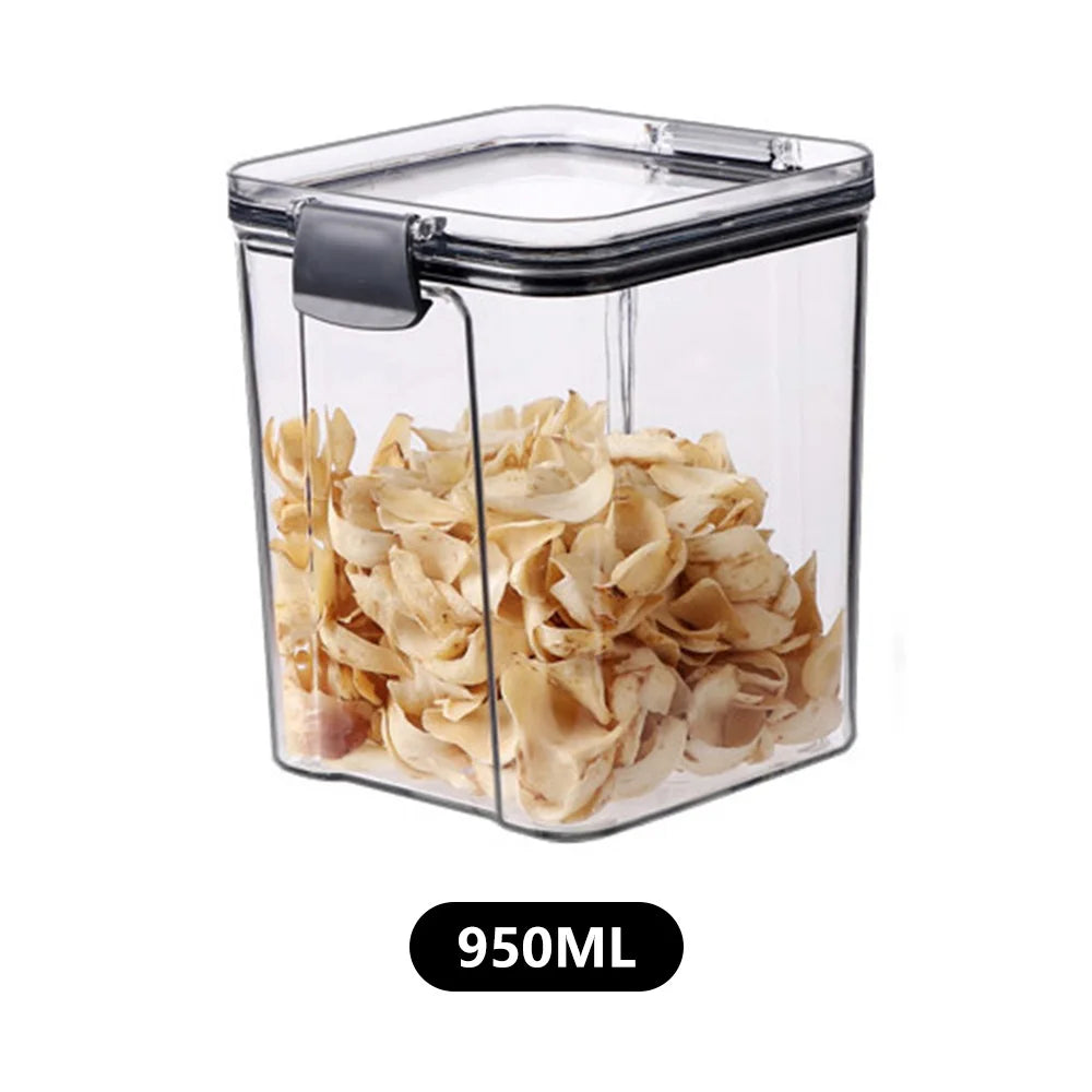 Multipurpose Food Storage Containers Set - Clear Jars with Lids for Cereal, Candy, and Dry Goods