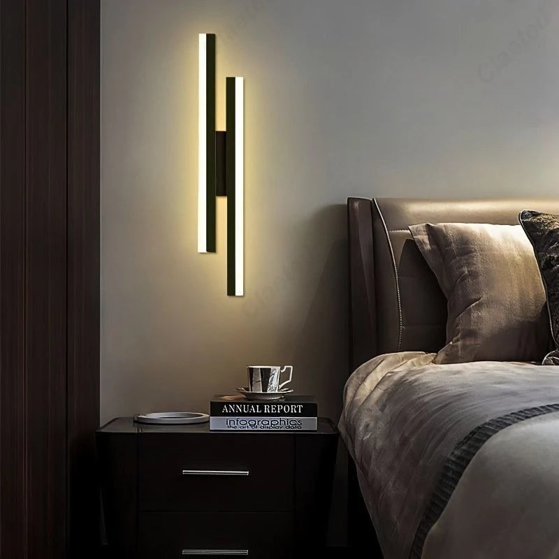 Modern LED Wall Lamp – Minimalist Art Design for Bedroom, Living Room, and Bathroom, Gold/Black