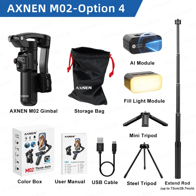 Handheld 3Axis Foldable Anti-shaking Shooting Stand