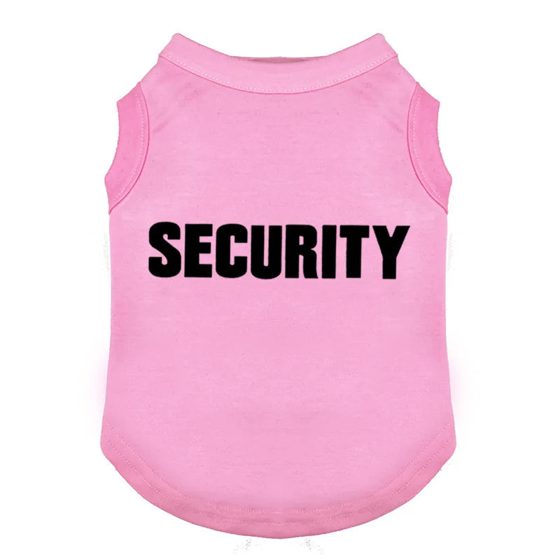 Dog Security Shirt Pet Puppy Guard Costume Cotton T-Shirt Summer Dog Clothes for Large Medium and Small Dogs German Shepherd