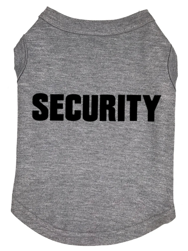 Dog Security Shirt Pet Puppy Guard Costume Cotton T-Shirt Summer Dog Clothes for Large Medium and Small Dogs German Shepherd