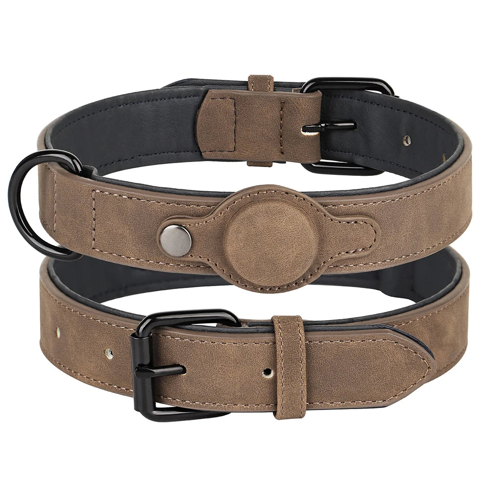 GPS Tracker Dog Collar PU Leather Dog Collars