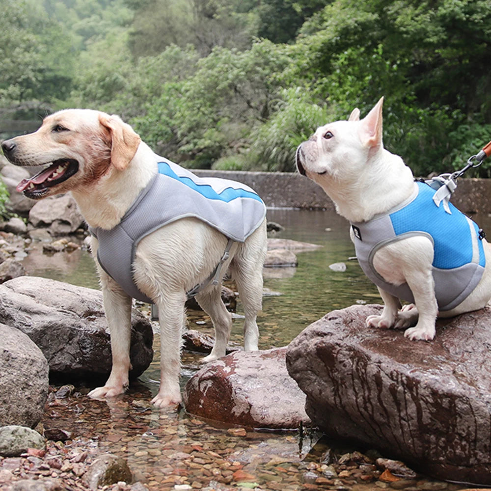 Summer Big Dog Clothes Water Storage Cooling Pet Jacket Vest for Medium Large Dogs Golden Retriever Labrador Sunscreen Clothing