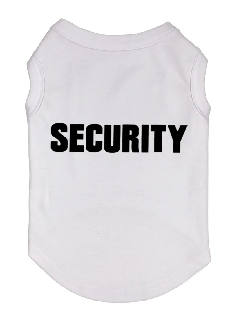 Dog Security Shirt Pet Puppy Guard Costume Cotton T-Shirt Summer Dog Clothes for Large Medium and Small Dogs German Shepherd