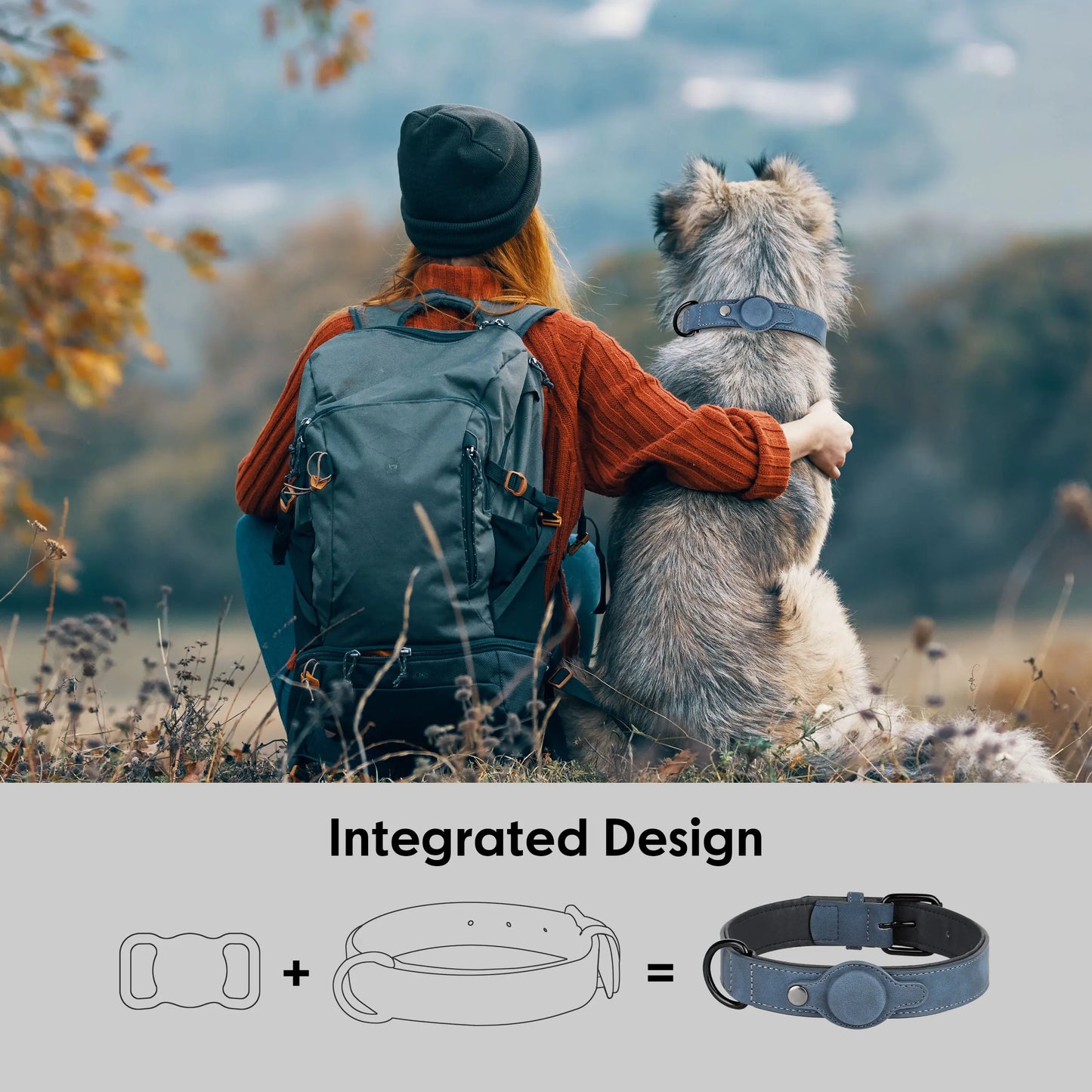 GPS Tracker Dog Collar PU Leather Dog  Collars