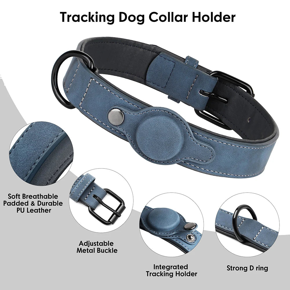 GPS Tracker Dog Collar PU Leather Dog  Collars