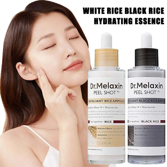 [Dr.Melaxin Official] Peel Shot Glow Rice Ampoule Duo - Serums for Brightening, Exfoliating, and Moisturizing - Suitable for All Skin Types