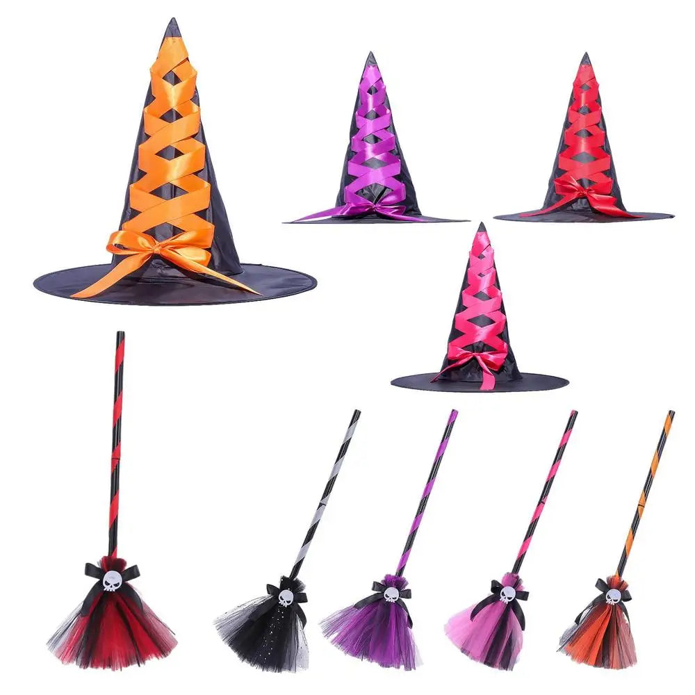 Halloween Witch Hat and Broom