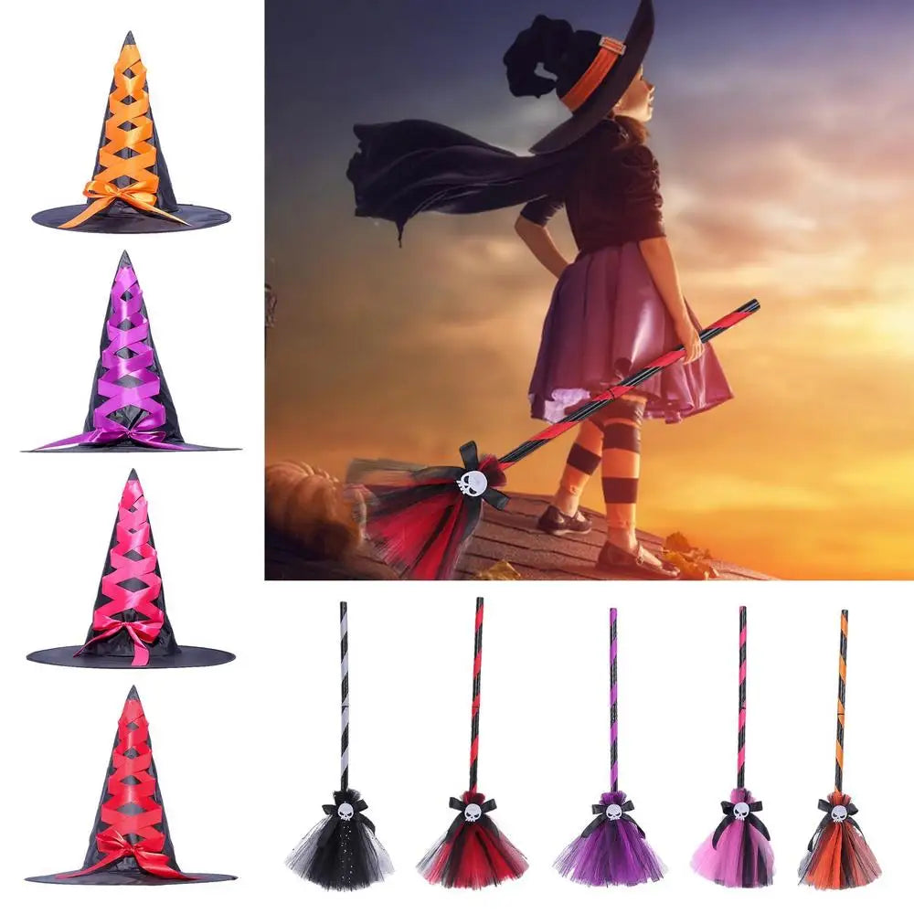 Halloween Witch Hat and Broom