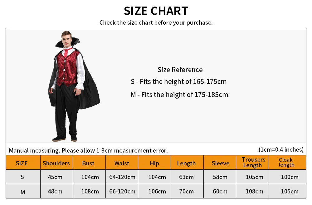 Halloween Vampire Costume Adult Cosplay 🧛‍♂️