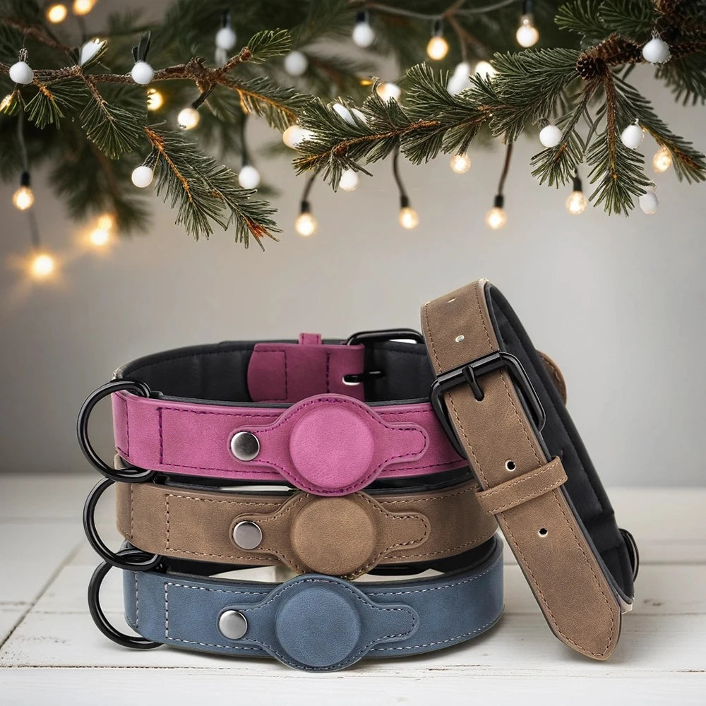 GPS Tracker Dog Collar PU Leather Dog  Collars
