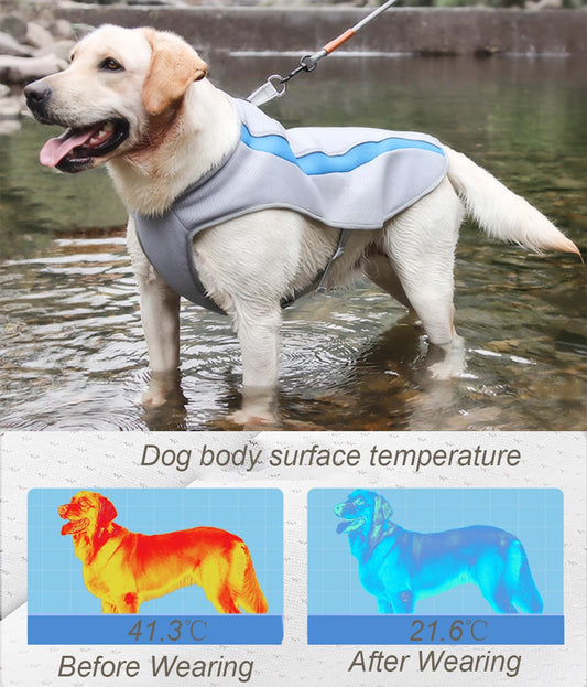 Summer Big Dog Clothes Water Storage Cooling Pet Jacket Vest for Medium Large Dogs Golden Retriever Labrador Sunscreen Clothing