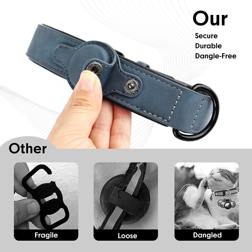 GPS Tracker Dog Collar PU Leather Dog  Collars