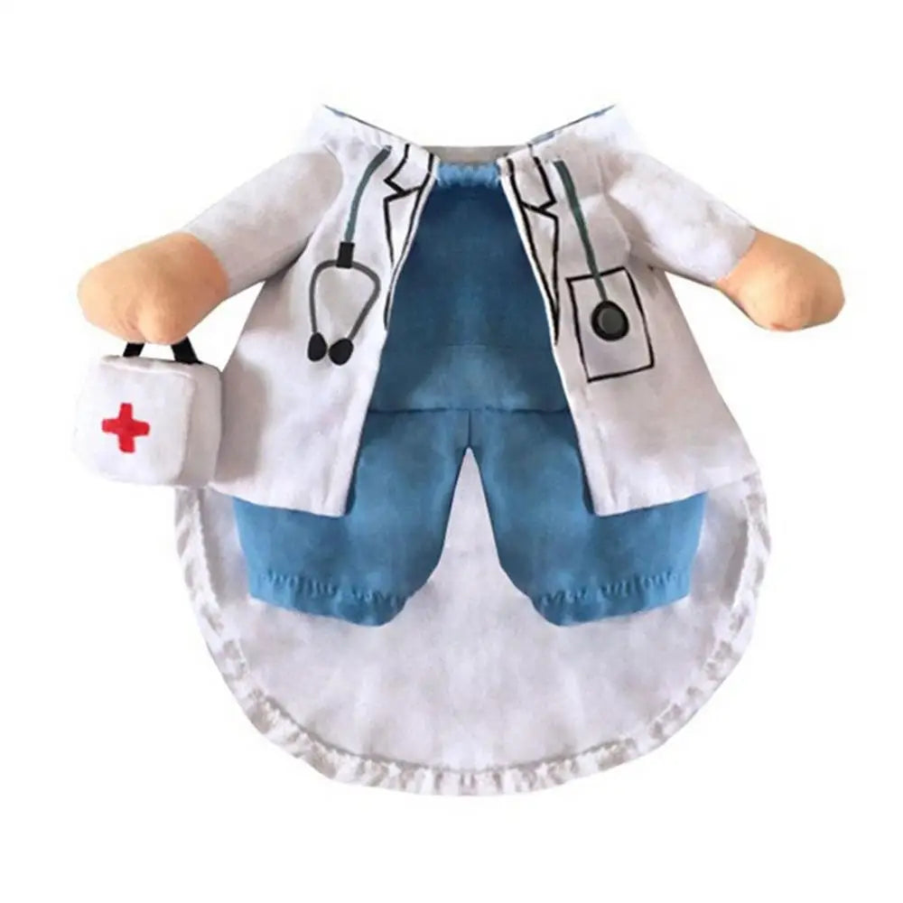 Pet Halloween  Funny Dog Cat Costume Doctor Costume 🤗